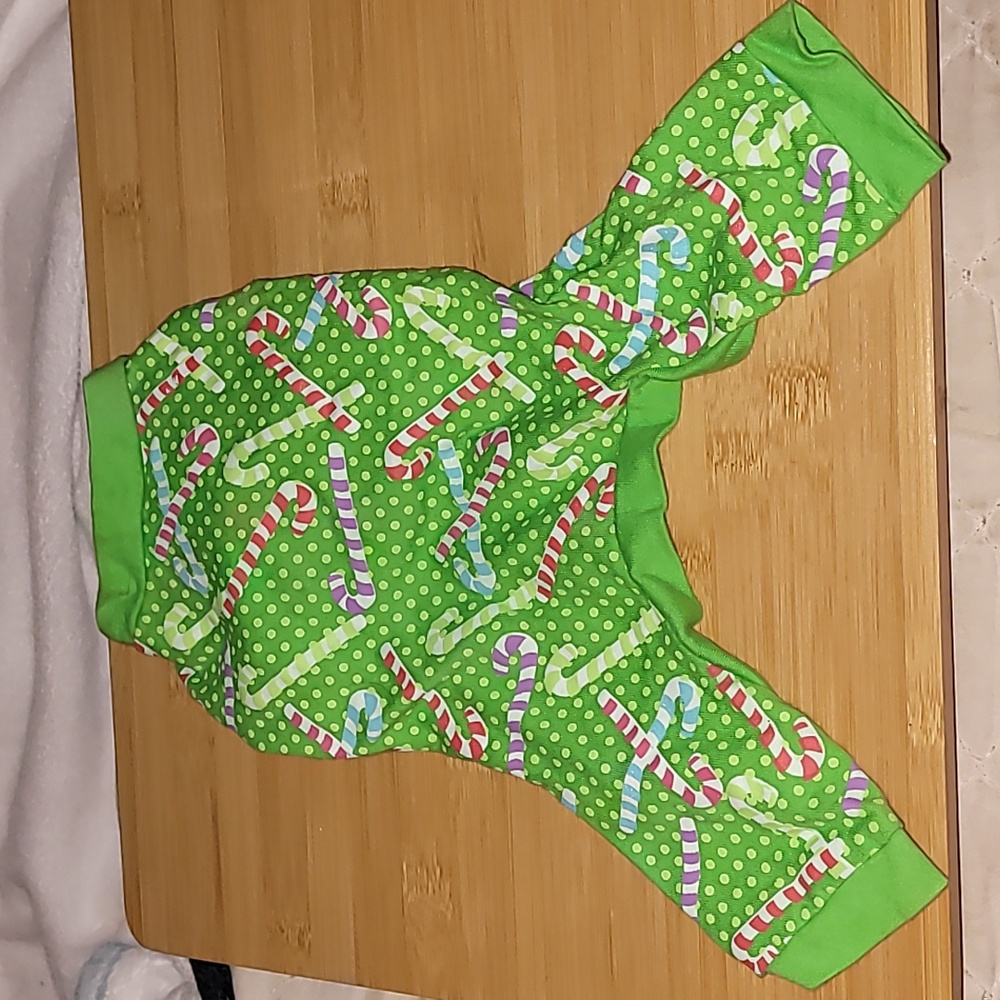 Small Dog Clothes - Candy Cane Pj's